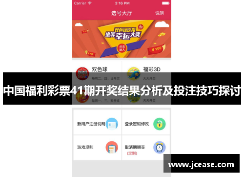 中国福利彩票41期开奖结果分析及投注技巧探讨
